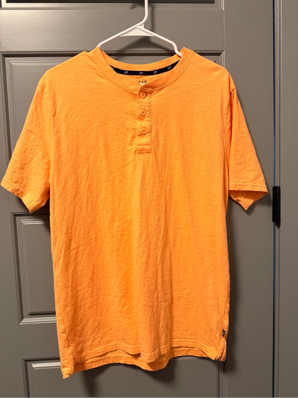 GAP Apricot Orange Short-Sleeve Henley Tee